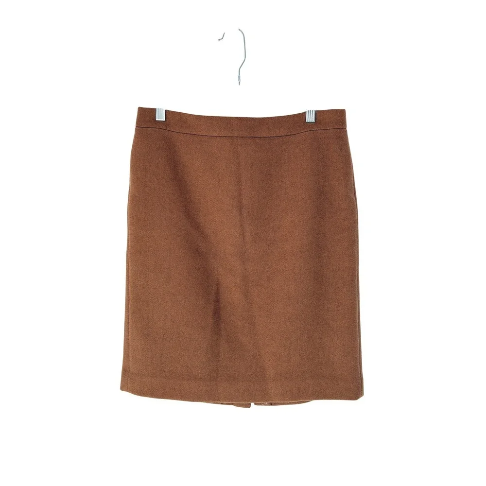 J.Crew‎ Camel Classic Work Office Business Pencil Skirt Double Serge Wool Size 6